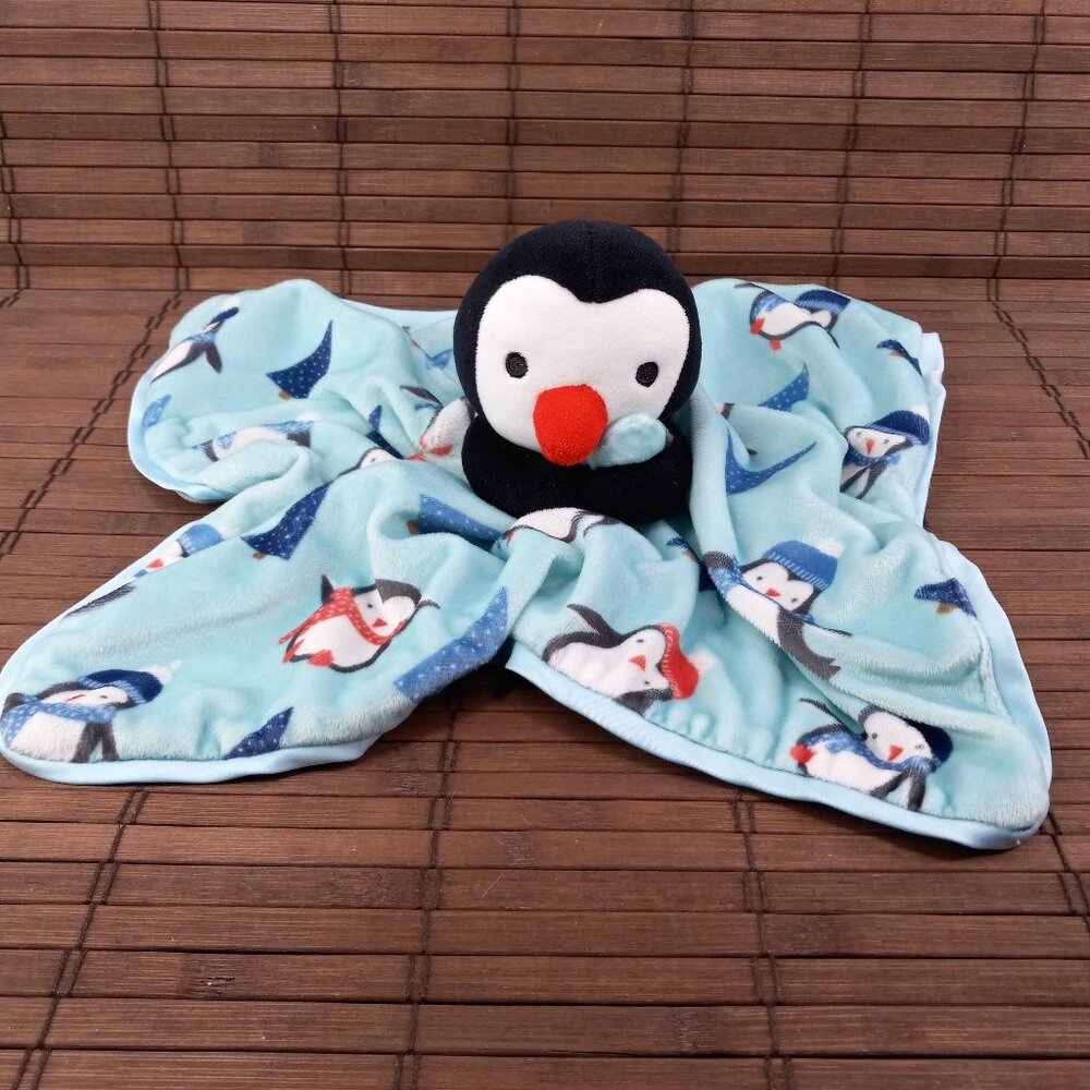 NoJo Plush Penguin Security Blanket Lovey Cuddle Blankie Winter Holiday
